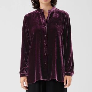 Eileen Fisher Velvet Button-up
